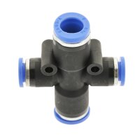 IQS X – Steckverbindung Kreuz – Steckanschluss 2 reduzierte Abgänge Ø 6 - 12 mm
