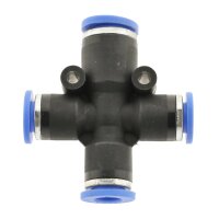 IQS X – Steckverbindung Kreuz – Steckanschluss 3 reduzierte Abgänge Ø 6 - 12 mm