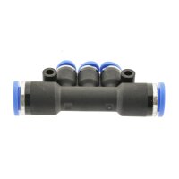 IQS T - Mehrfachverteiler mit 3 reduzierten Abgängen Ø: 4 – 10 mm Pneumatik