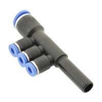 IQS T - Mehrfachverteiler mit 3 reduzierten Abgängen Ø: 4 – 10 mm Stecknippel