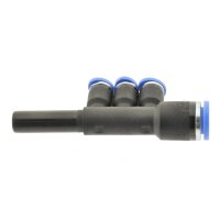 IQS T - Mehrfachverteiler mit 3 reduzierten Abgängen Ø: 4 – 10 mm Stecknippel