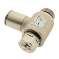 IQS Winkel Drosselrückschlagventil G 1/8“ – G 1/4“ ab- zuluftregelnd Messing