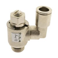 IQS gerades Drosselrückschlagventil G 1/8“ – G 1/4“ ab- zuluftregelnd Messing