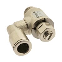 IQS gerades Drosselrückschlagventil G 1/8“ – G 1/4“ ab- zuluftregelnd Messing