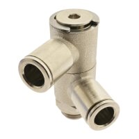 IQS Steck - Mehrfachverteiler 2 Abgänge G 1/8“ – G 1/4“ Messing vernickelt