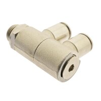 IQS Steck - Mehrfachverteiler 2 Abgänge G 1/8“ – G 1/4“ Messing vernickelt