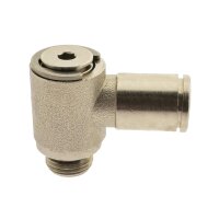 IQS Winkel Steckverschraubung mit Innensechskant M3 - G 3/8" Messing vernickelt