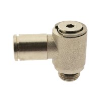 IQS Winkel Steckverschraubung mit Innensechskant M3 - G 3/8" Messing vernickelt