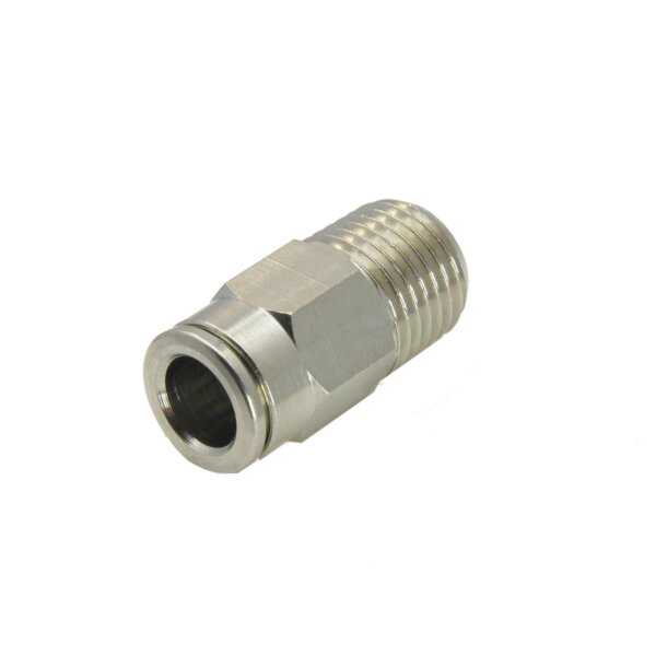 IQS gerade Steckverschraubung konischem Gewinde R 1/8" - R 1/2" Messing vernick.