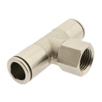 IQS T-Steckanschluss G Innengewinde Messing vernickelt 4–10mm Pneumatik Stecker
