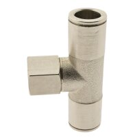 IQS T-Steckanschluss G Innengewinde Messing vernickelt 4–10mm Pneumatik Stecker