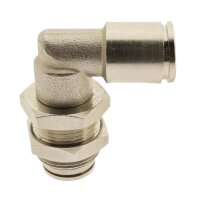 IQS Winkel – Schott - Steckanschluss Messing vernickelt 4–12mm Pneumatik Stecker