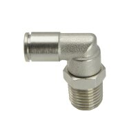 IQS Winkel - Steckverschraubung L – Verbindung NPT 1/8“ – NPT 1/4“ Edelstahl