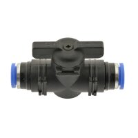 Absperrhahn mit beidseitig Steckanschluss IQS Standard Pneumatik Absperrhahn