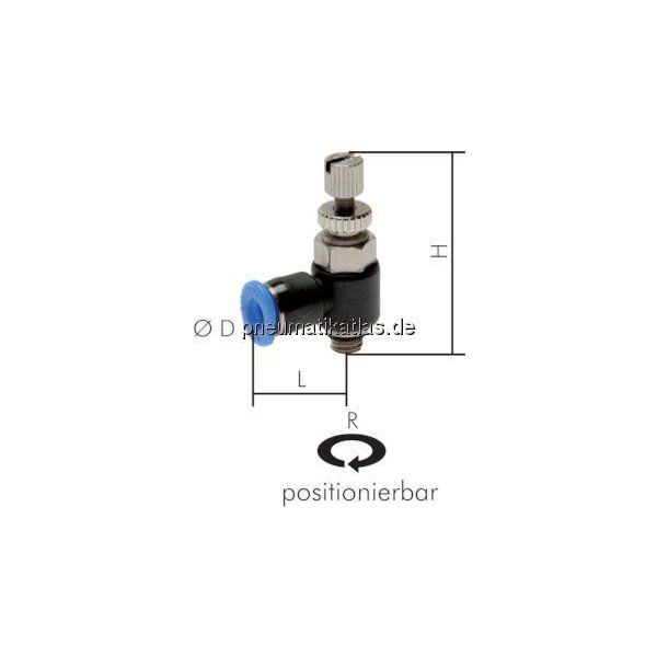 Mini-Winkel-Drosselrückschlag- ventile M 5-4mm