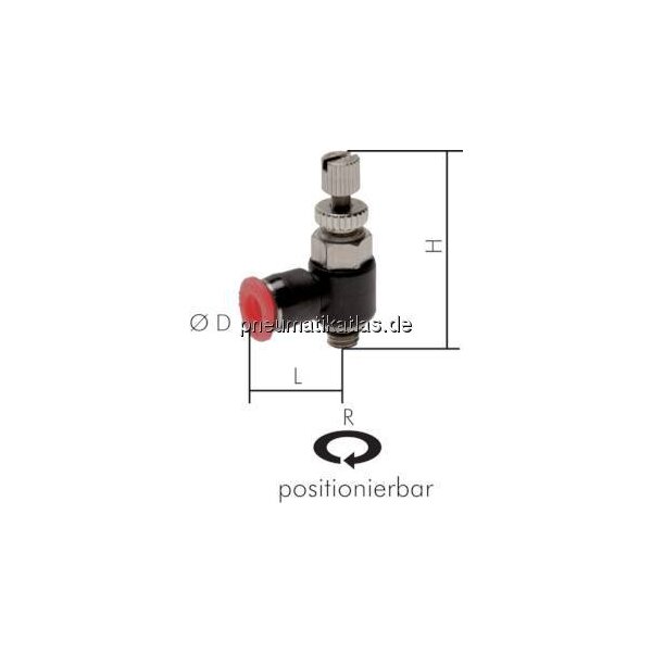 Mini-Winkel-Drosselrückschlag- ventile M 5-6mm
