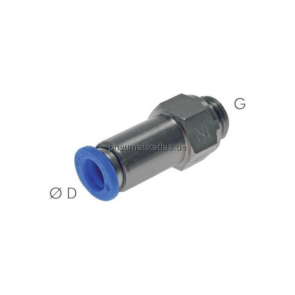 Rückschlagventil G 1/8"-4mm, Durchfluss vom Gewinde zum Schlauch, IQS-Standard