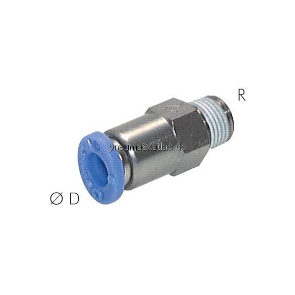 Rückschlagventil R 3/8"-10mm, Durchfluss vom Gewinde zum Schlauch, IQS-Standard