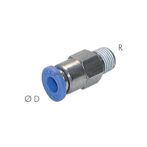 Steckanschluss, selbstabsper- rend R 1/8"-6mm, IQS-Standard