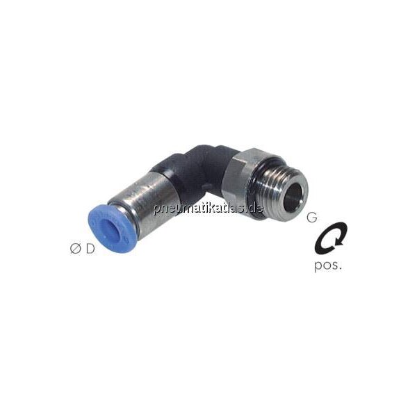 Winkel-Steckanschluss, selbstabsperrend G 1/4"-10mm