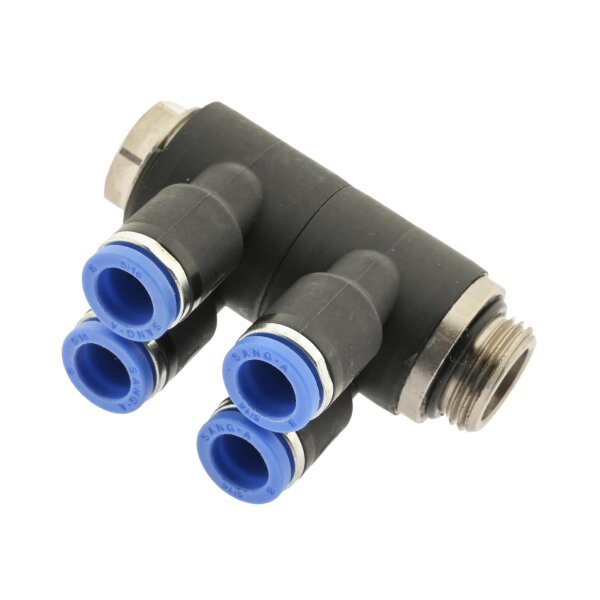 IQS 4 - Fach - Verteiler Mehrfachverteiler zylindrisches Außengewinde G 1/8" - 4 mm, IQS - Standard