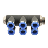IQS 6 - Fach - Verteiler Mehrfachverteiler zylindrisches Außengewinde G 3/8" - 4 mm, IQS - Standard