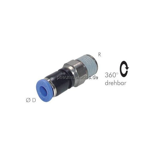 Gerade Drehverschraubung R 1/ 8"-4mm, IQS-Standard