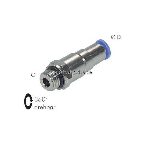 Gerade Schnelldrehverschrau- bung G 1/8"-6mm, IQS-Standard