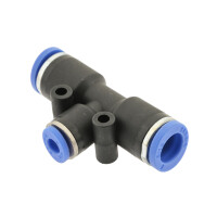 IQS T-Steckanverbindung reduzierend 10mm-6mm, IQS-Standard Pneumatik T-Verbinder