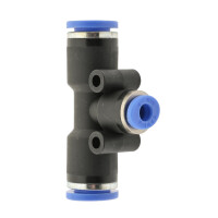 IQS T-Steckanverbindung reduzierend 10mm-6mm, IQS-Standard Pneumatik T-Verbinder